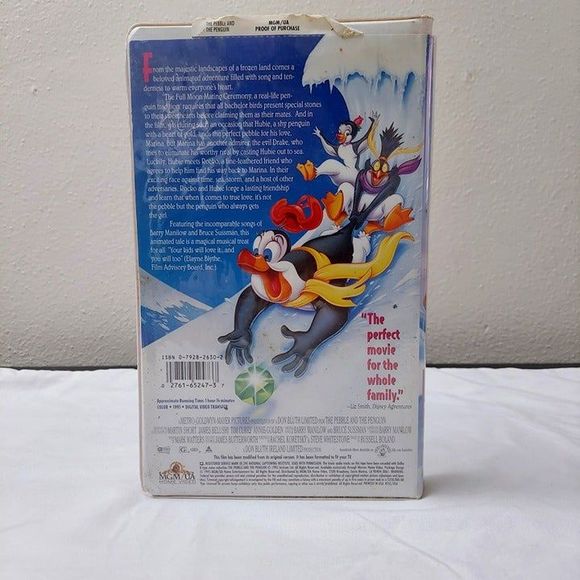 The Pebble and the Penguin VHS 1995 Soft Clam Shell Case CC Animated Bluth - Picture 3 of 7